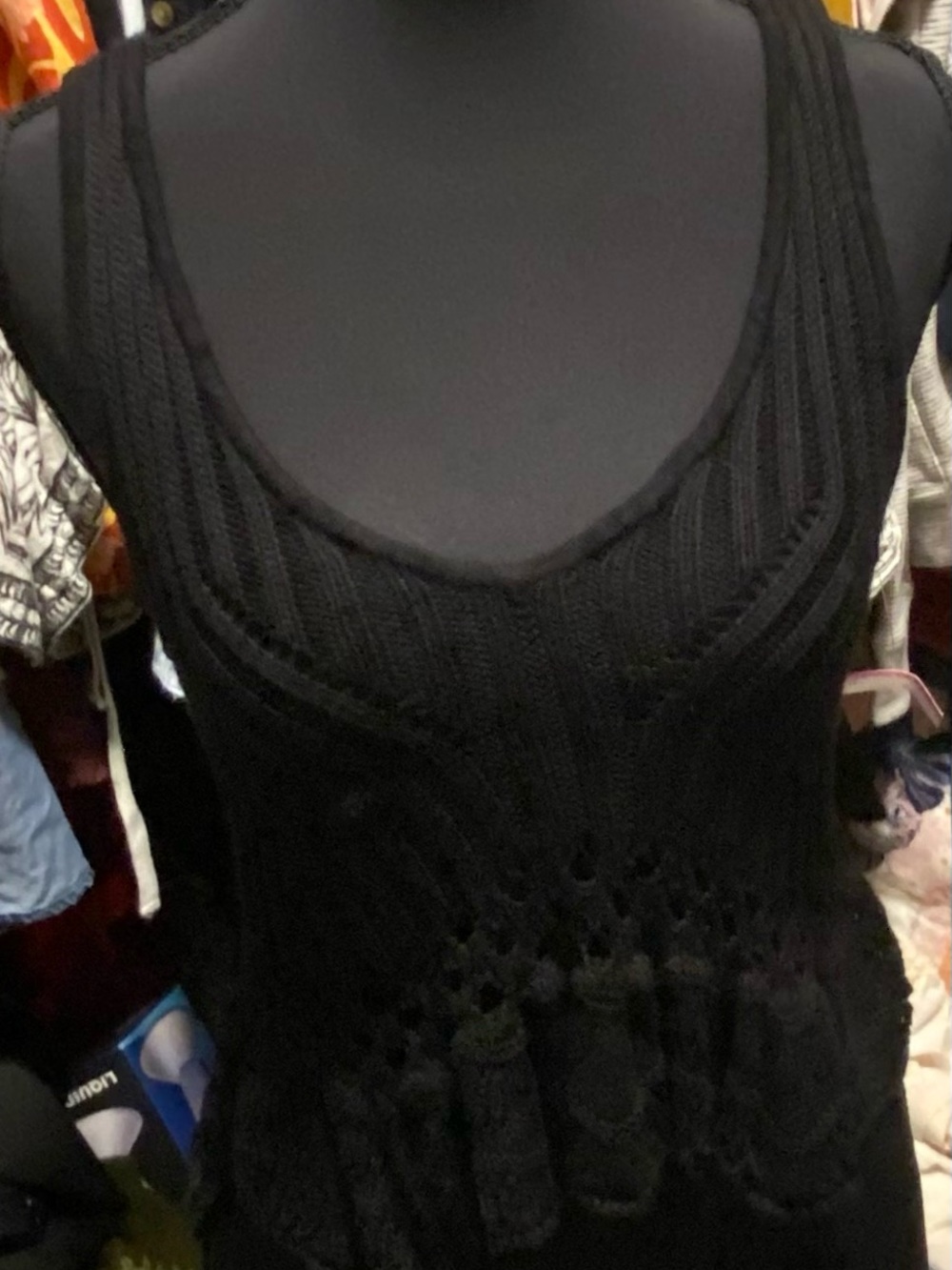 Beach Riot Black Knit Peplum Top with Scoop Neck New